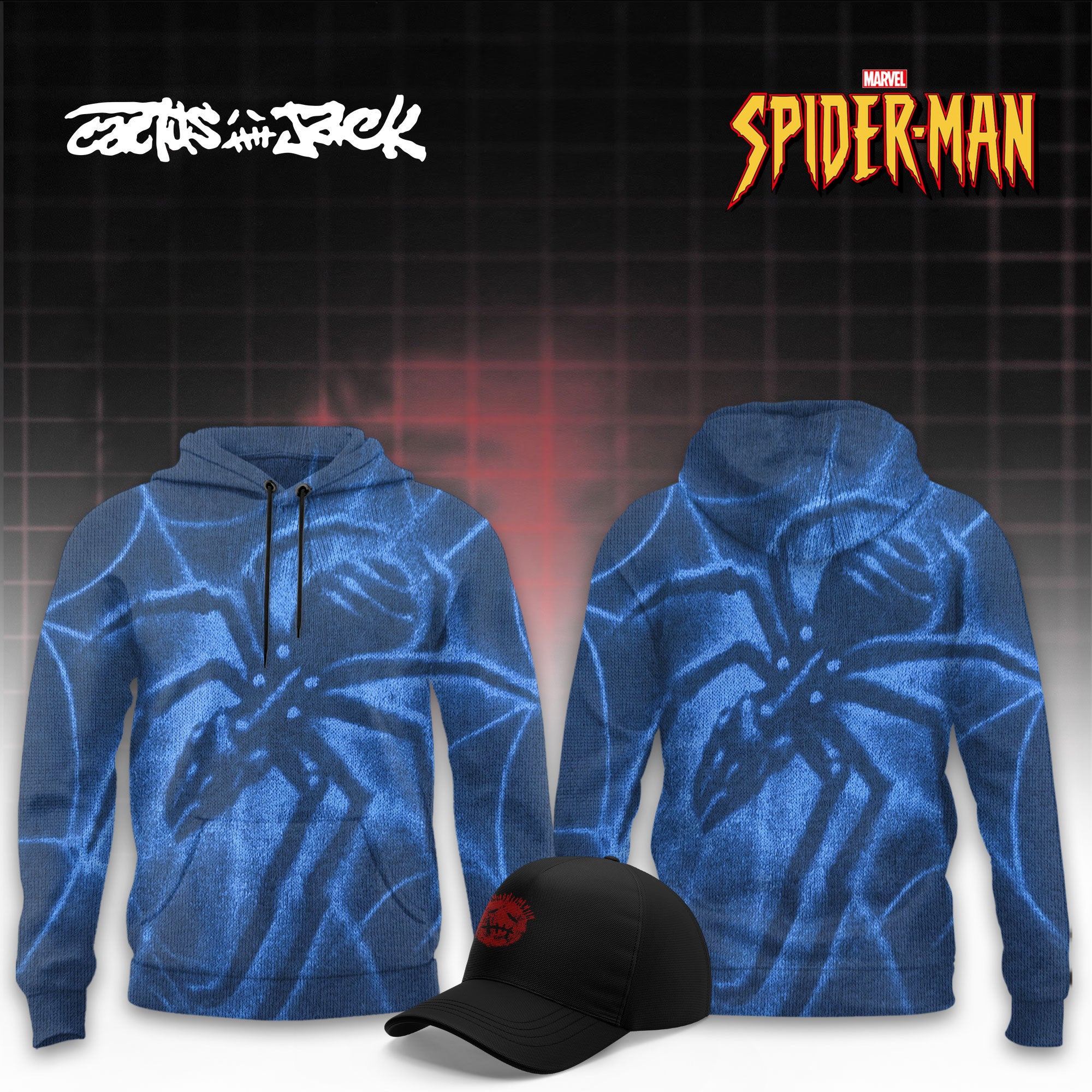 Cactus Jack x SPIDER-MAN Brand New Day Hoodie Blue Travis Scott Merch Gifts For Brother - Merchluma