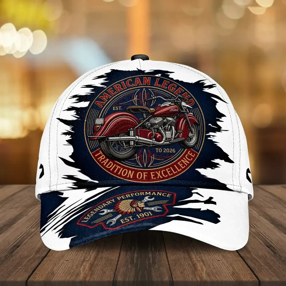Indian Motorcycle 125th Anniversary Hat American Legend Tradition Of Excellence Cap Him Gifts - Merchluma