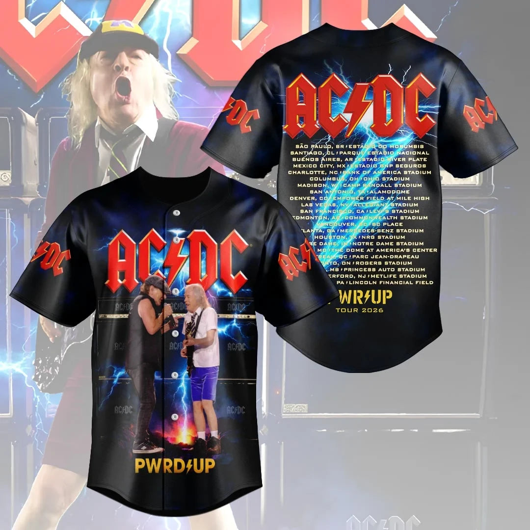 ACDC Pwr Up World Tour 2026 Jersey ACDC Concert Outfit Ideas Rock Lovers Gifts - Merchluma