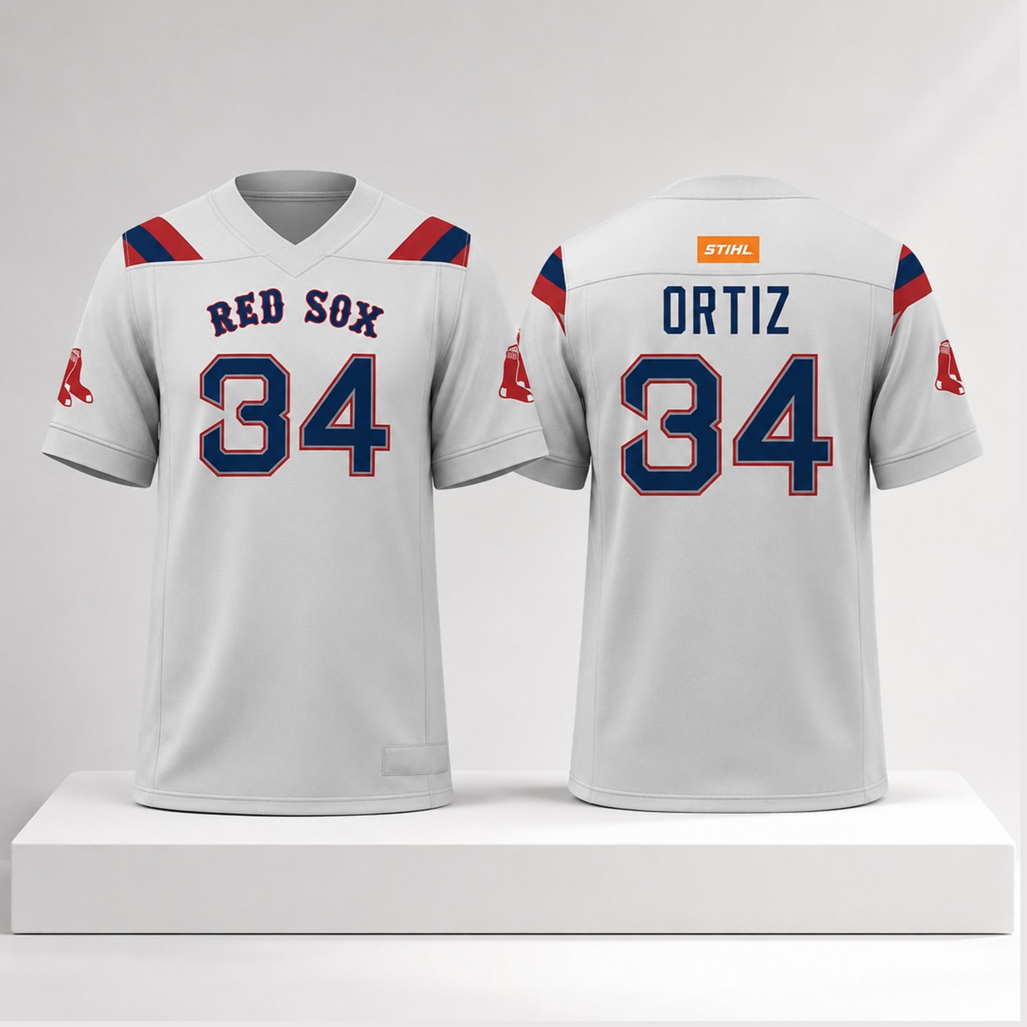 Boston Red Sox David Ortiz #34 Football Jersey 2026 Red Sox Merch Best Gifts For Baseball Fans - Merchluma