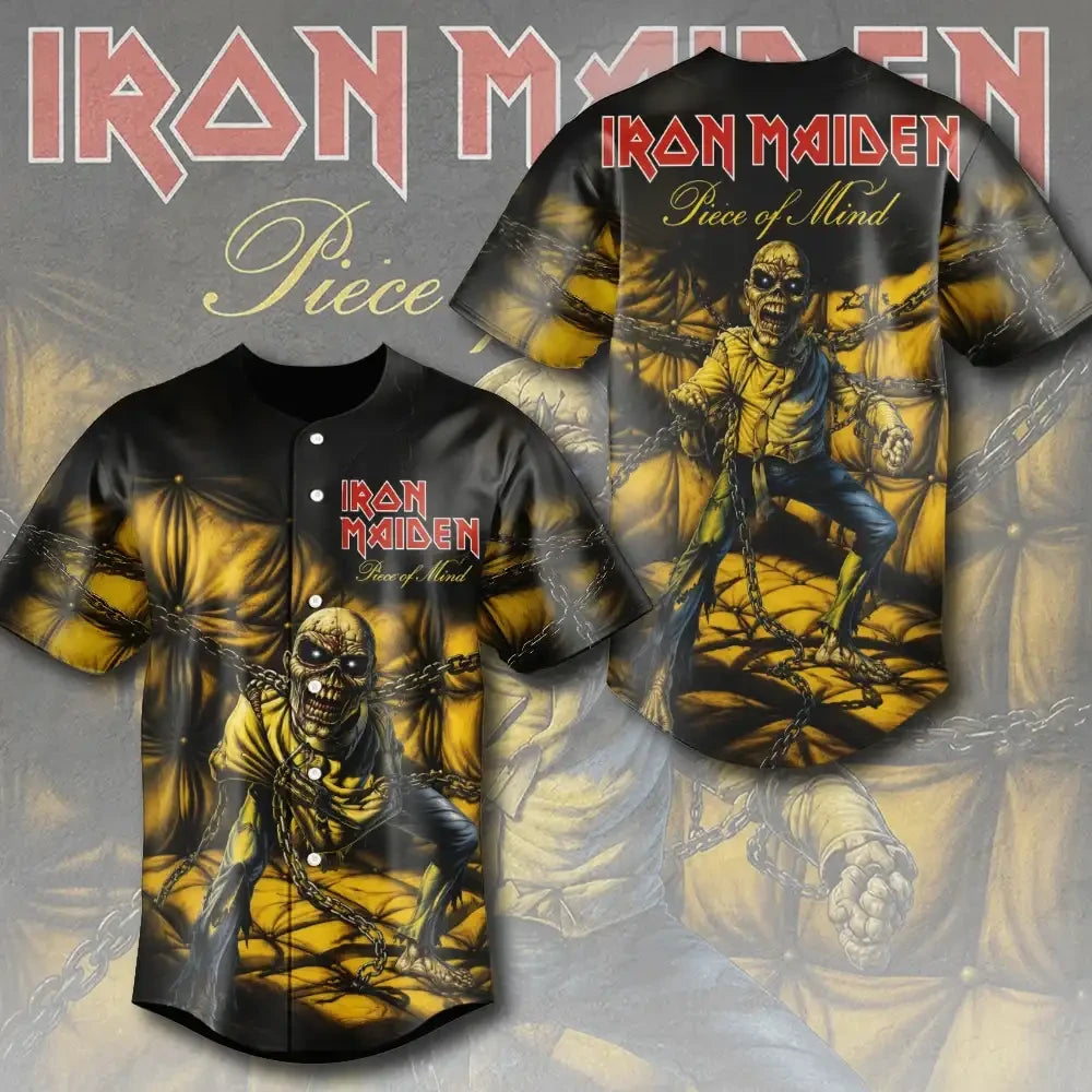 Iron Maiden Merch 2026 Piece Of Mind Baseball Jersey Best Gifts For Music Lovers - Merchluma