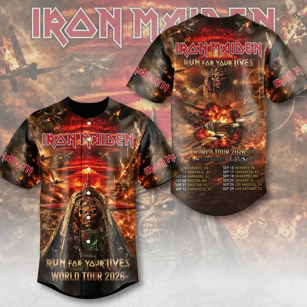 Iron Maiden Merch 2026 Run For Your Lives World Tour 2026 Jersey Music Fans Clothing - Merchluma