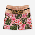 Leopard Thong Pink Floral Board Shorts Summer Clothing Funny Gifts For Brother - Merchluma