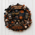 Houston Astros Orange October After Dark Halloween Wreath Astros Merch Gifts For Baseball Fans - Merchluma