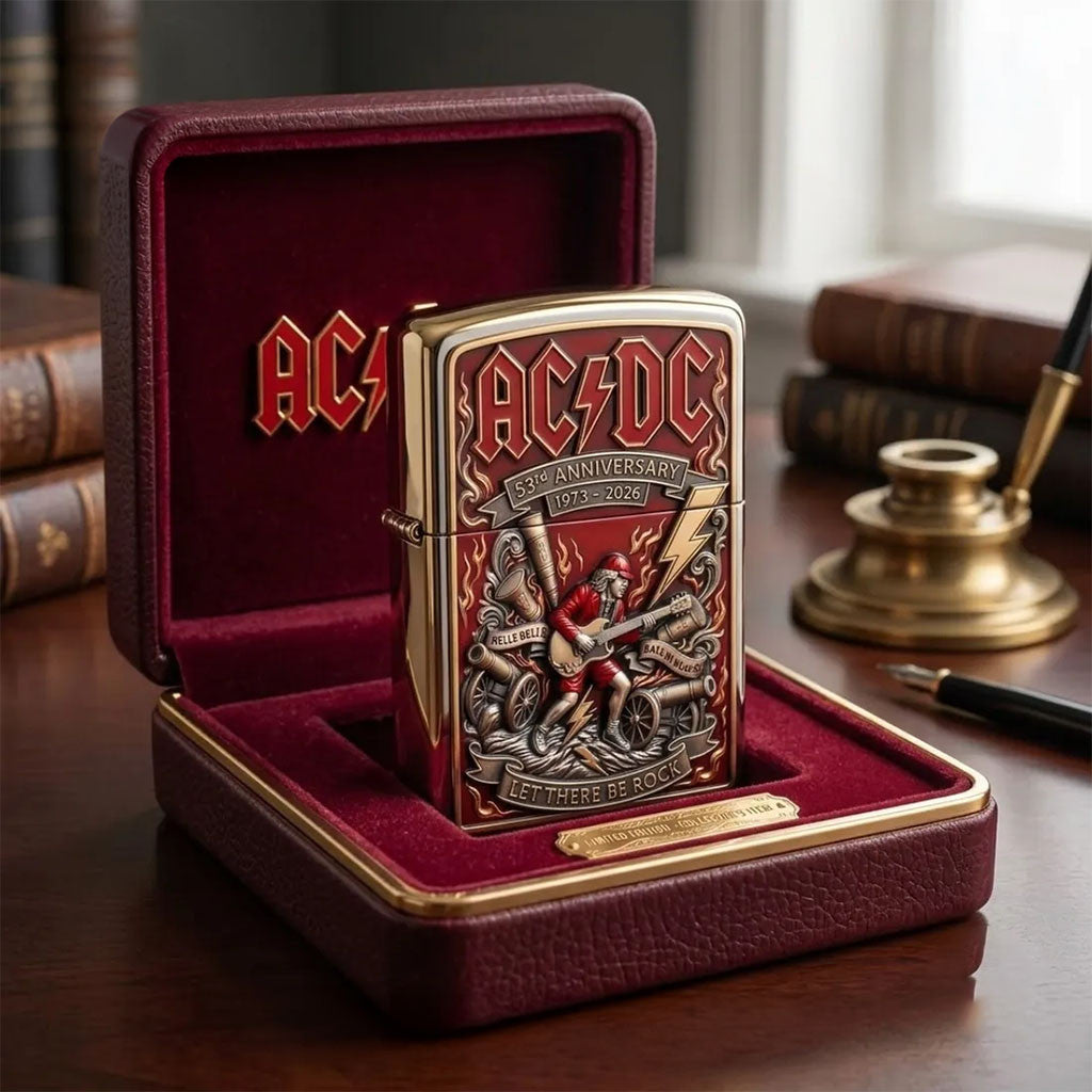 ACDC 53rd Anniversary 1973 2026 Zippo Case ACDC Band Lighter Case Gifts For Fans - Merchluma