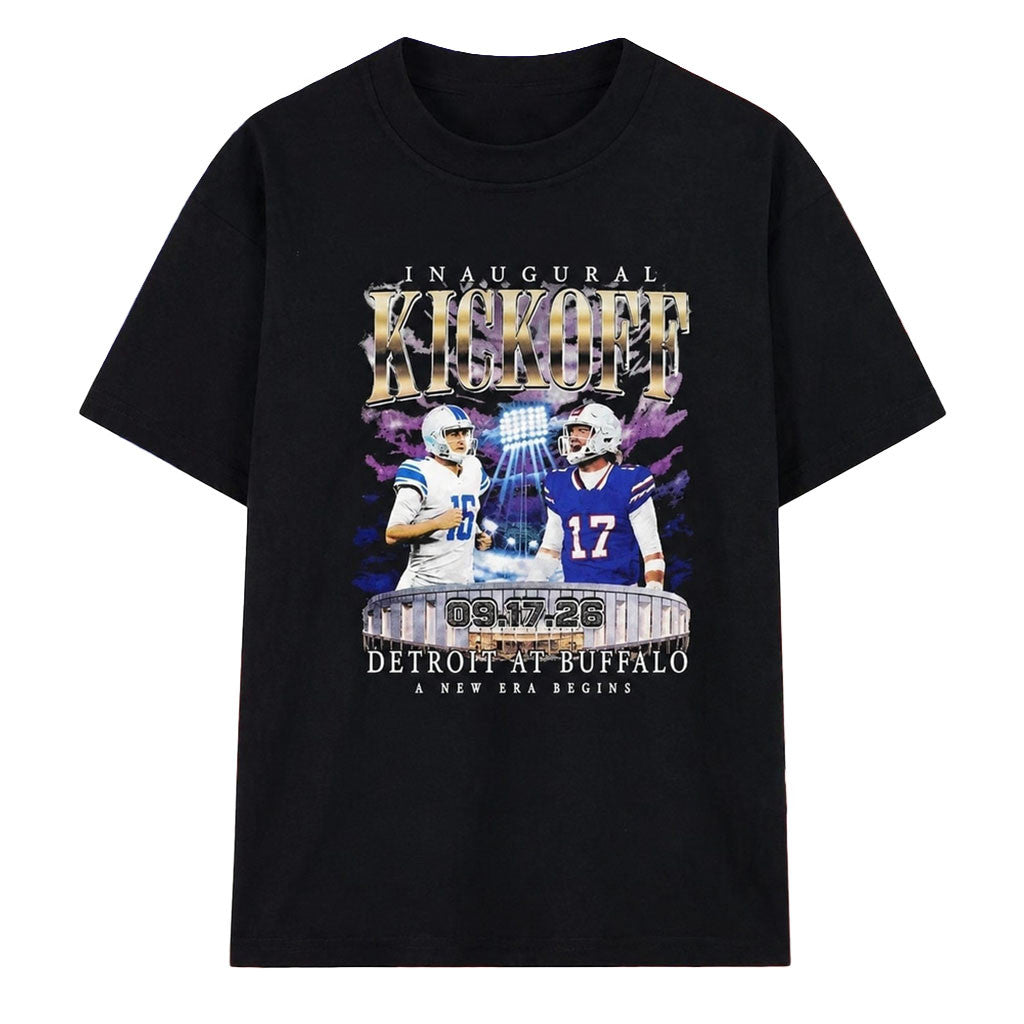Buffalo Bills Inaugural Kickoff Detroit At Buffalo A New Era Begins T-Shirt Buffalo Bills Merch - Merchluma