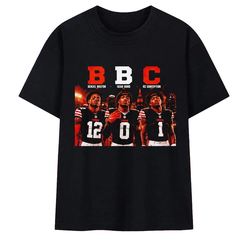 Denzel Boston Isaiah Bond And KC Concepcion Cleveland Browns BBC Trio T-Shirt Browns Merch - Merchluma