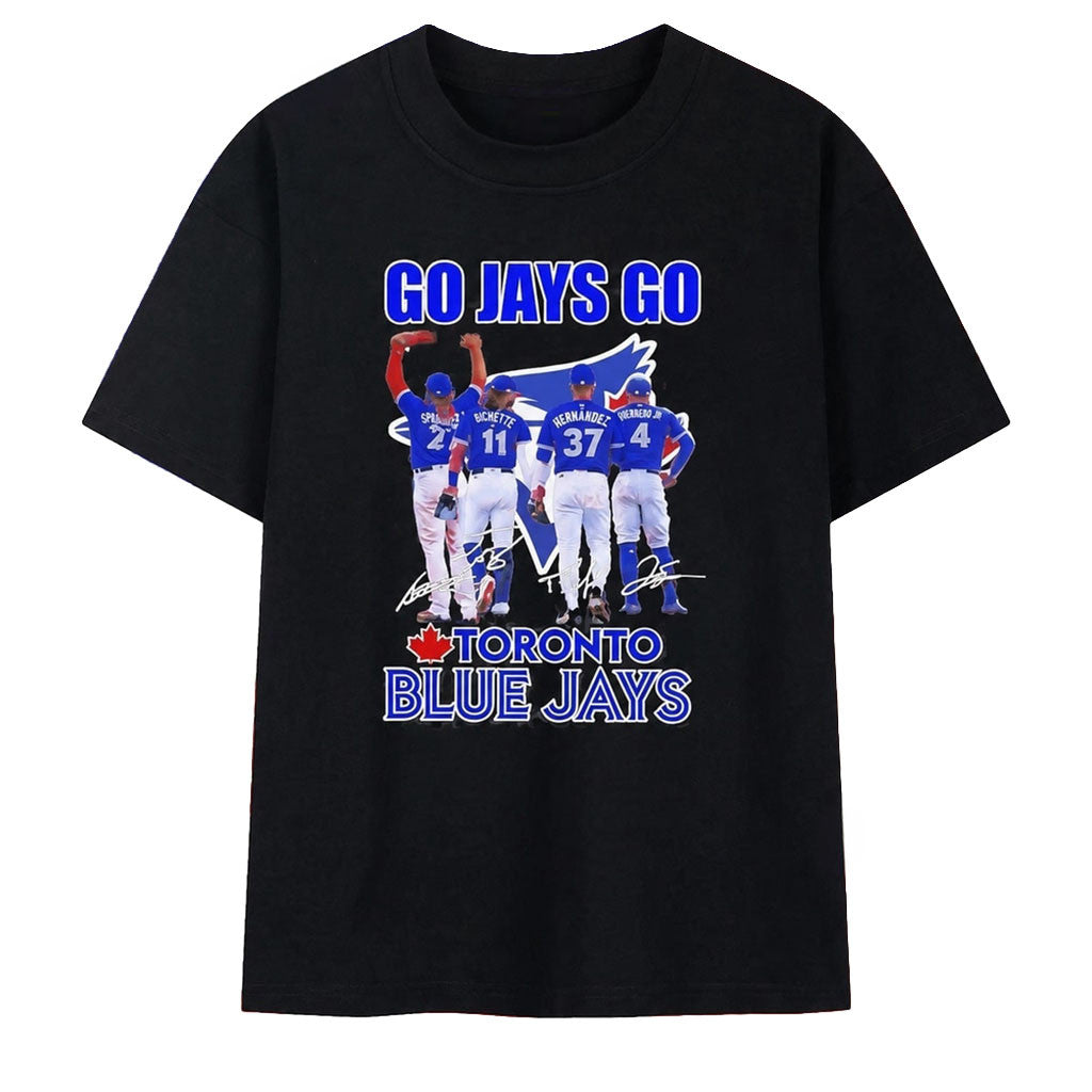 Go Jays Go Toronto Blue Jays Guerrero Jr Bichette Hernandez Springer Signature Shirt Jays Merch - Merchluma