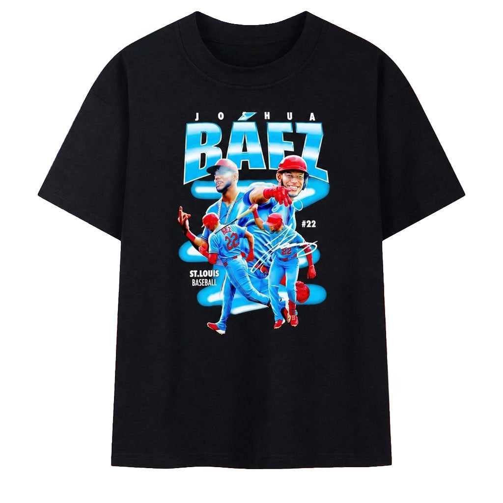 Joshua Baez St Louis Baseball No 22 Signature T-Shirt Cardinals Merch Present For Fans - Merchluma