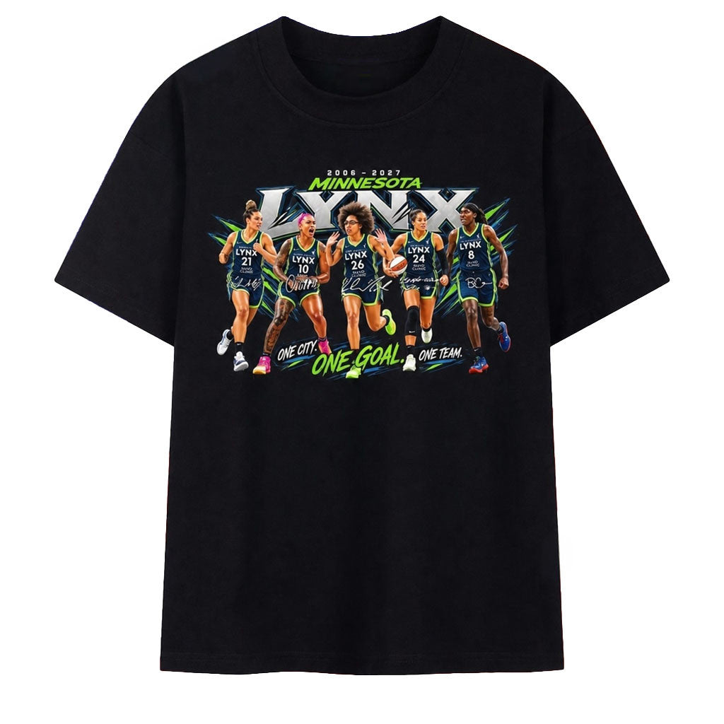Minnesota Lynx One City One Goal One Team Signatures T-Shirt Minnesota Lynx Merch Fan Gear - Merchluma