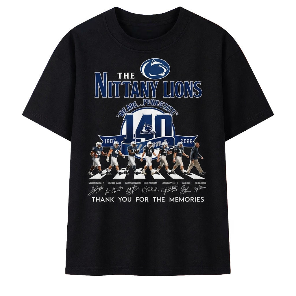 Penn State Nittany Lions 140 Years Abbey Road Style Graphic T-Shirt Nittany Lions Merch - Merchluma