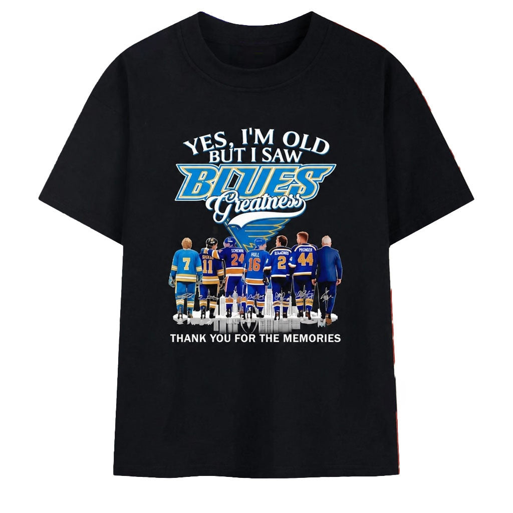 St Louis Blues Greatness Legends Sutter Federko Hull MacInnis Pronger Signature Shirt Blues Merch - Merchluma