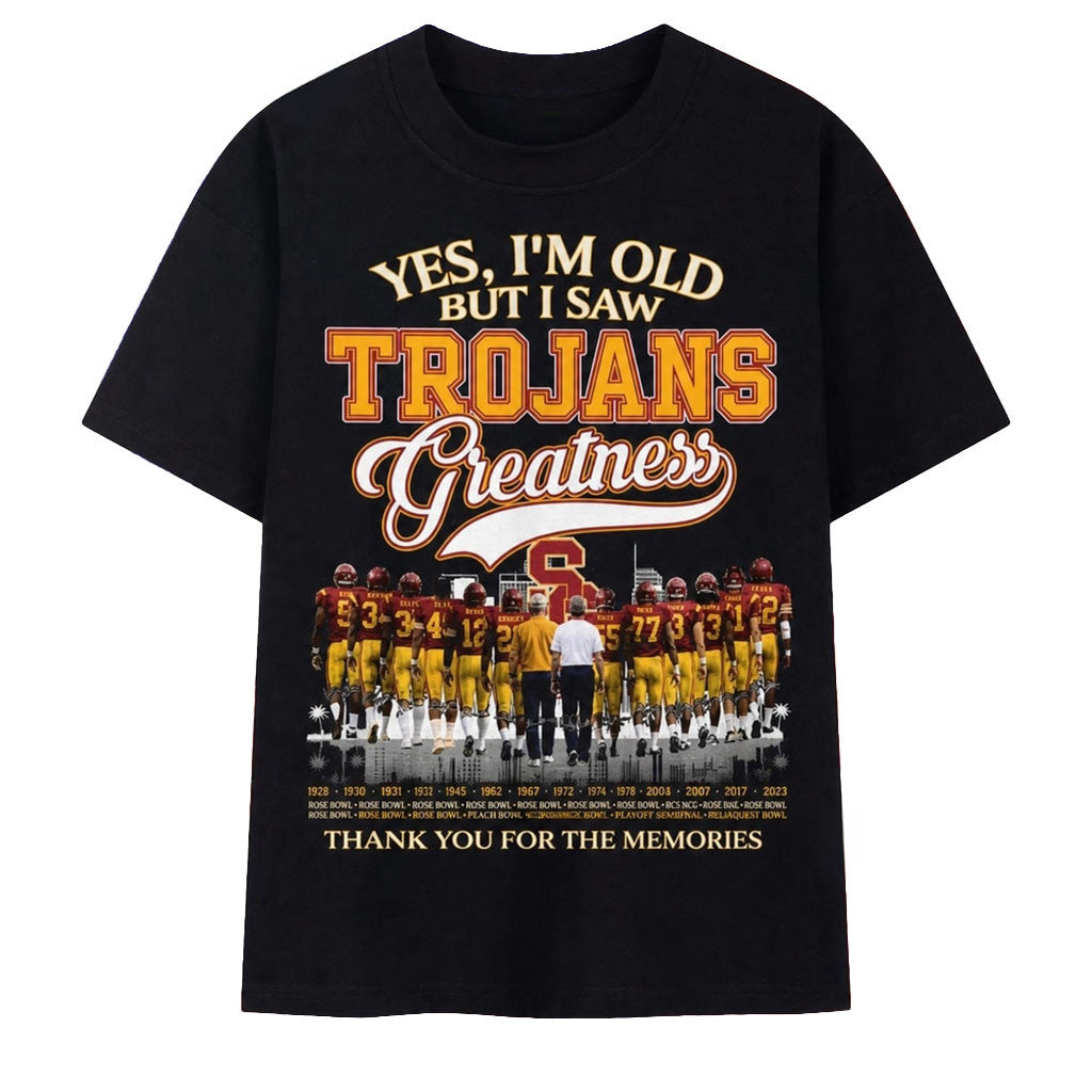USC Trojans Merch Yes I'm Old But I Saw Trojans Football T-Shirt Gift For Greatness Lovers - Merchluma