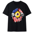 Washington Redskins American Flag Ripped Chest T-Shirt Washington Redskins Merch Fans Gifts - Merchluma