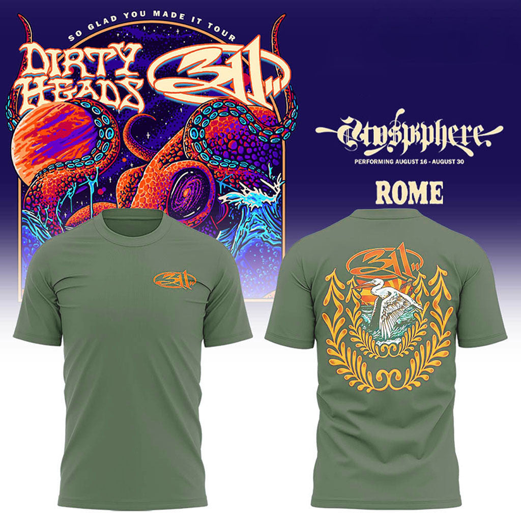 311 And Dirty Heads Rome Tour 2026 T-Shirt 311 Band Merch Presents For Rock Lovers - Merchluma