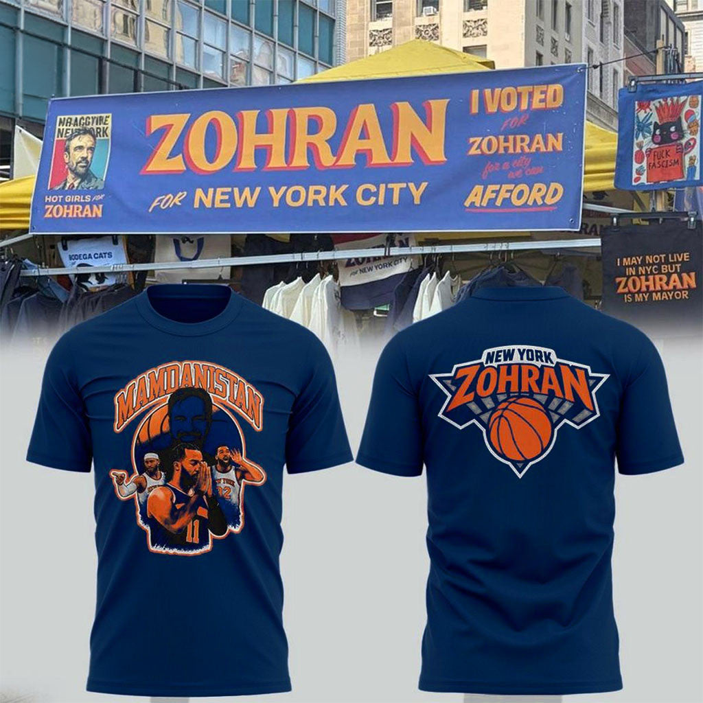 New York Knicks Merch 2026 Zohran Mamdani For New York City T-Shirt Gift For Basketball Fans - Merchluma