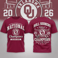 Oklahoma Sooners Road to Glory 2026 Football Champions Shirt Sooners Merch Gifts For Fans - Merchluma