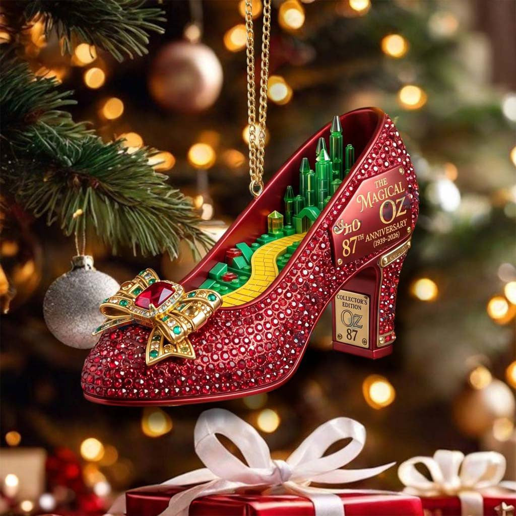The Wizard Of Oz 87th Anniversary Dorothy's Slipper Christmas Ornament Xmas Tree Hanging Decor - Merchluma