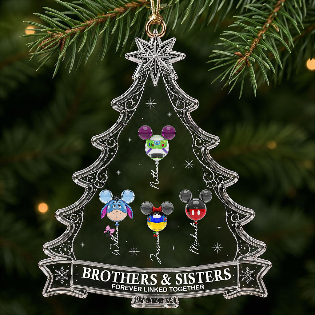 Custom Brothers And Sisters Forever Linked Together Ornament Our Family Bond Christmas Ornament - Merchluma