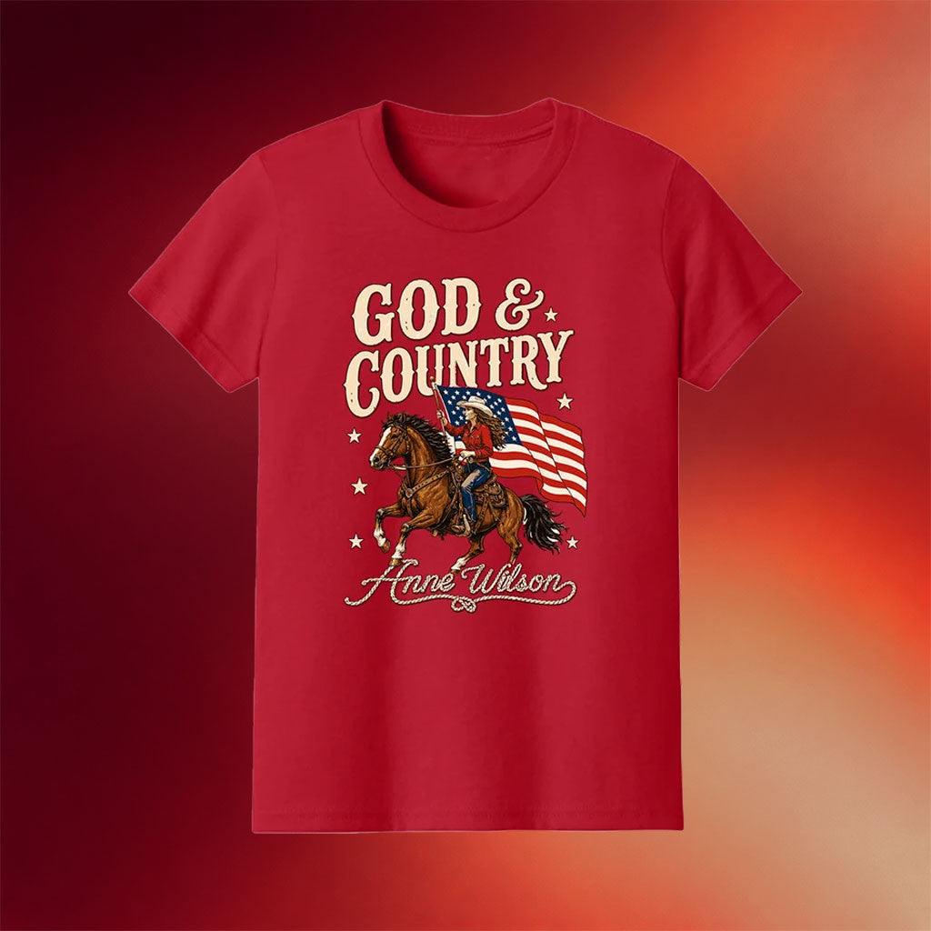 Anne Wilson Merch 2026 God And Country T-Shirt Red Anne Wilson Shirt Best Gift For Fans - Merchluma