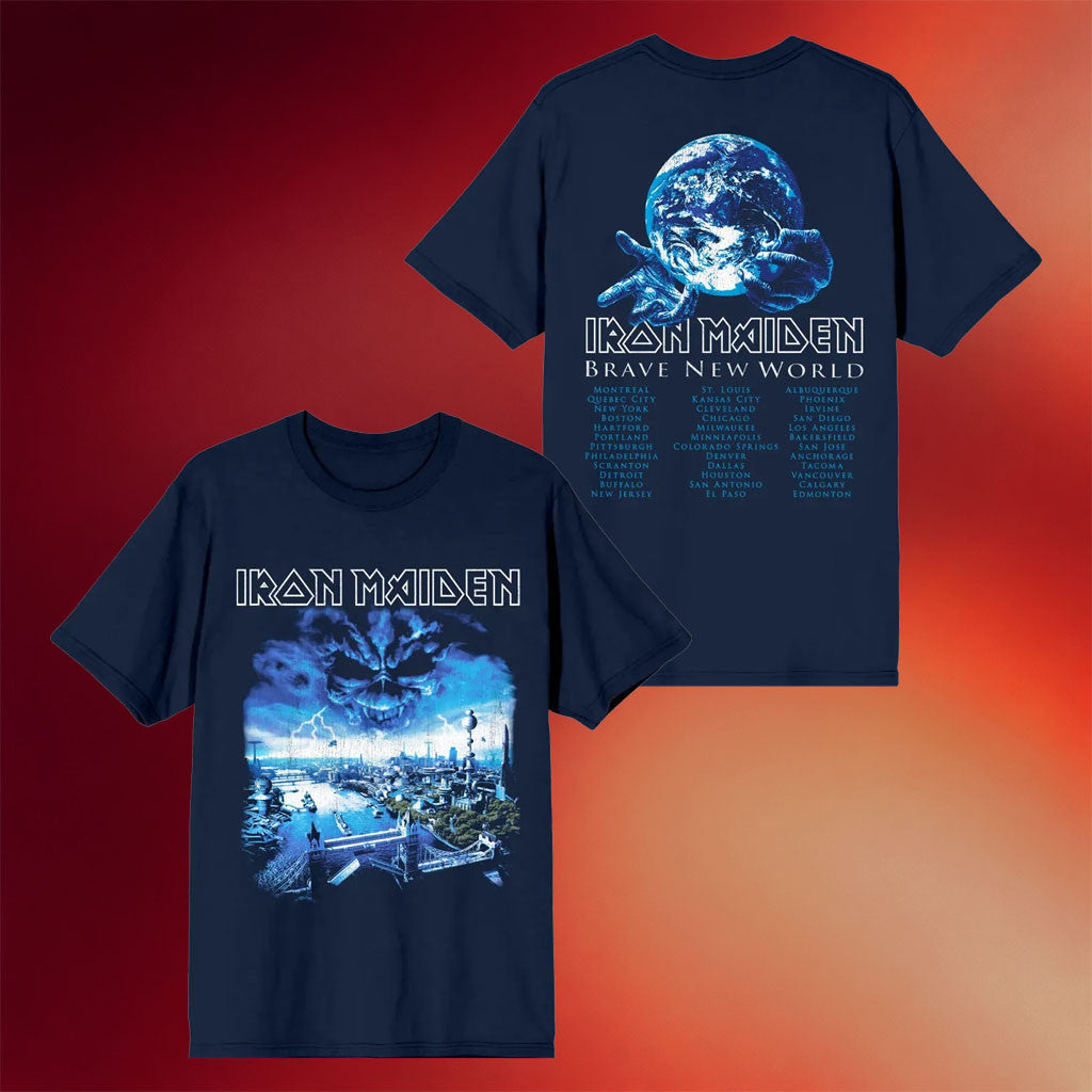 Iron Maiden Merch 2026 IM50 Brave New World Tour T-Shirt Music Related Gifts For Guys - Merchluma