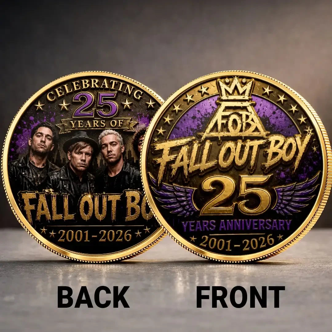 Fall Out Boy 25th Anniversary Commemorative Coin Fall Out Boy Merch Gift For Rock Band Fans - Merchluma