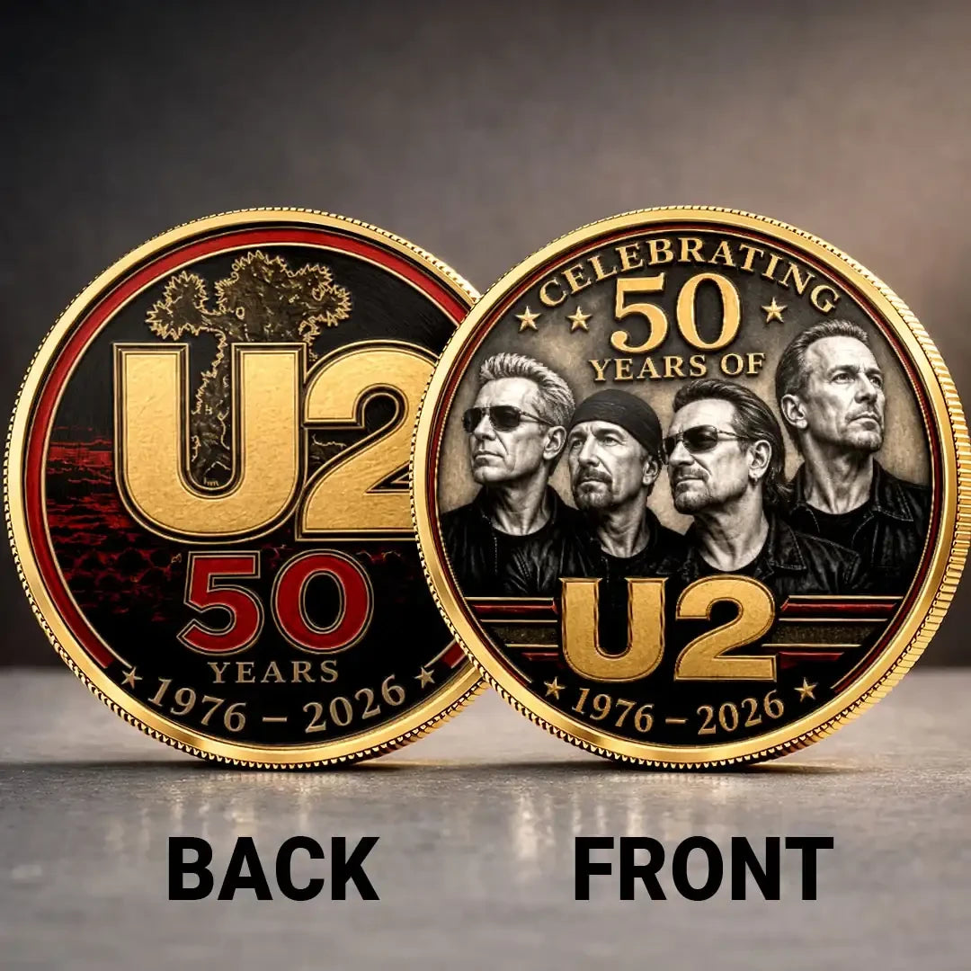 U2 Band 50th Anniversary Commemorative Coin 2026 U2 Band Merch Gift For Rock Fans - Merchluma