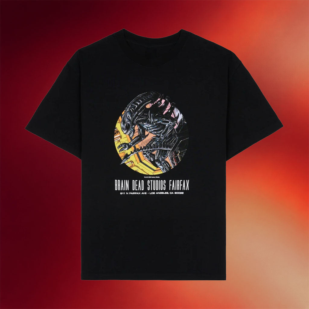 Brain Dead Merch 2026 Brain Dead X Aliens Studios T-Shirt Black Gift Ideas For Brothers - Merchluma