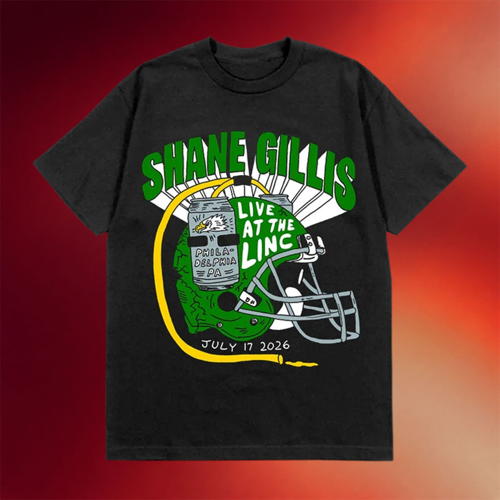 Shane Gillis Merch 2026 Philly Helmet T-Shirt Shane Gillis Live At The Linc Shirt Gift For Fans - Merchluma