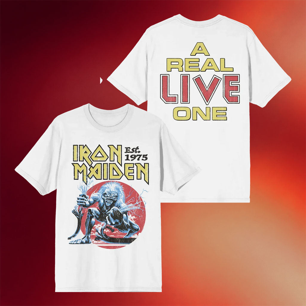 Iron Maiden Merch 2026 IM50 A Real Live One T-Shirt Present For Band Fans - Merchluma