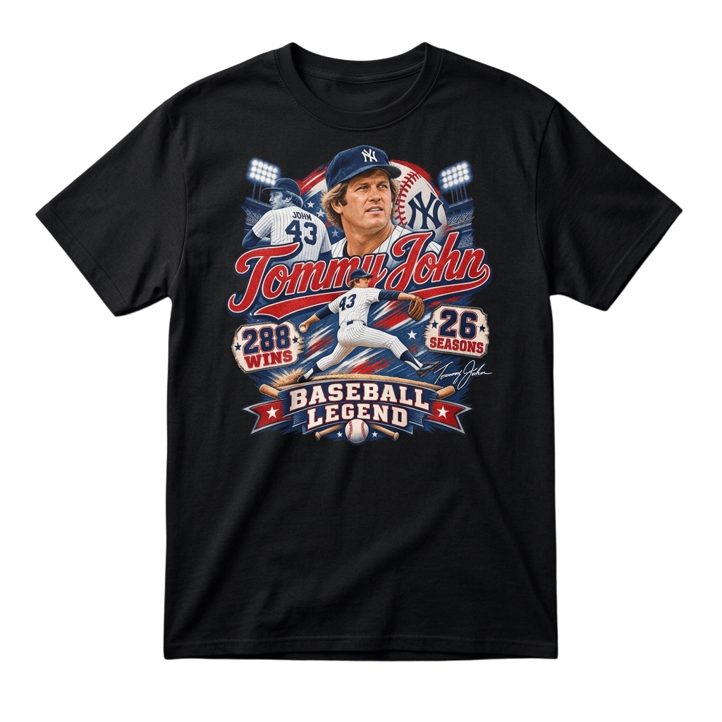 Tommy John 288 Wins 26 Seasons Baseball Legend Shirt Tommy John Merch Best Gift For Fans - Merchluma