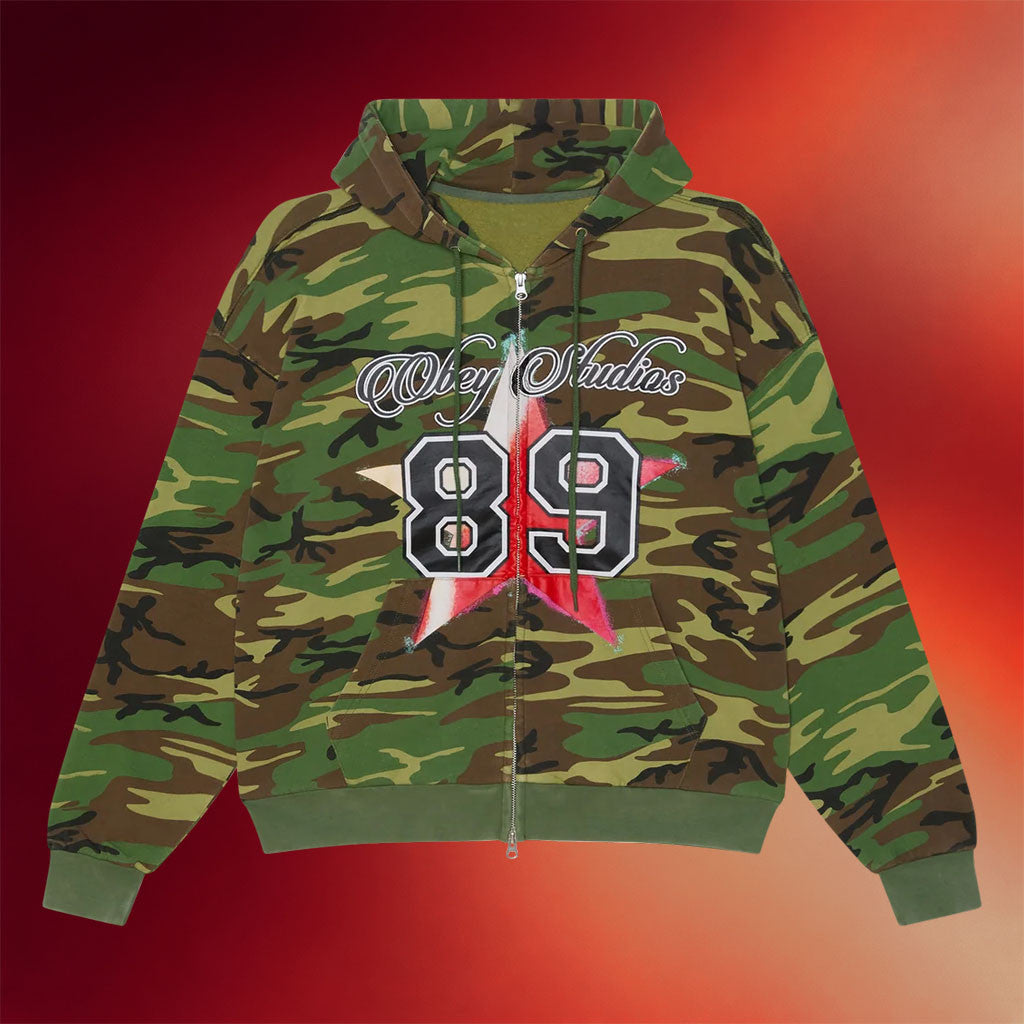 Obey Clothing Merch 2026 Obey Varsity Camo Zip Hoodie Gift Ideas For Friends - Merchluma