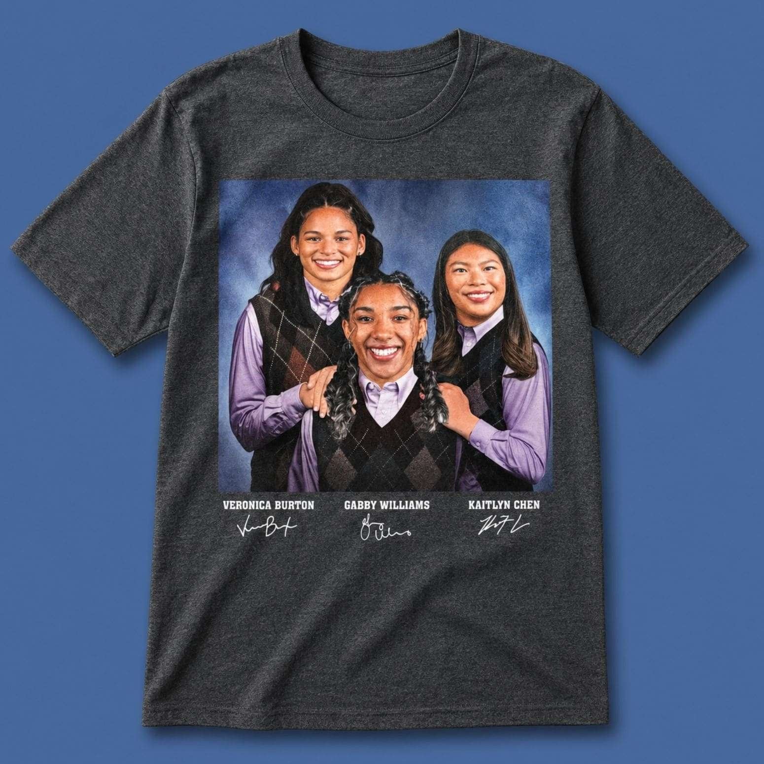 Veronica Burton Gabby Williams Kaitlyn Chen Step Brothers Shirt GS Valkyries Merch Signed - Merchluma
