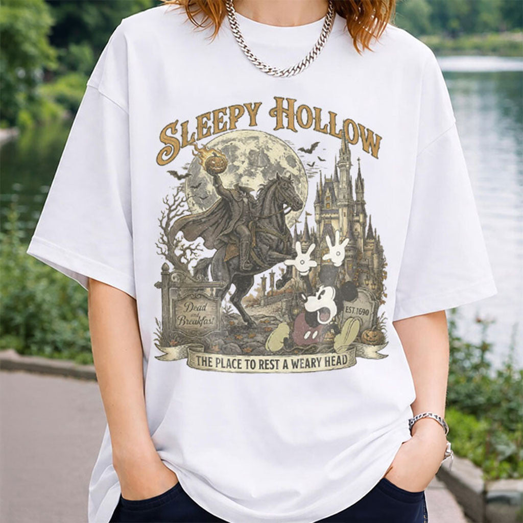 D Headless Horseman Mickey Halloween Retro Disneyland 2026 T-Shirt Halloween Gifts - Merchluma