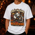 Ghost Mechanic Wrenching T-Shirt Halloween Apparel Present For Fathers - Merchluma
