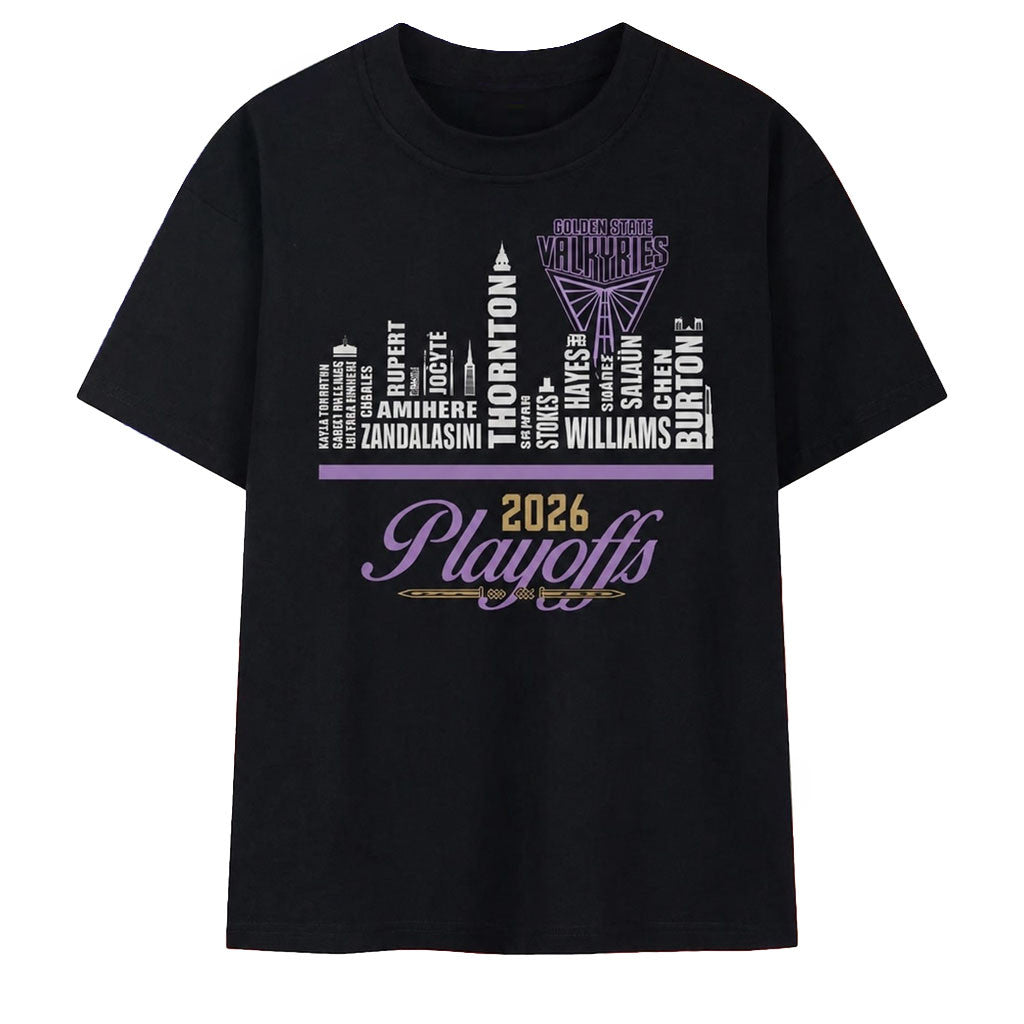 Golden State Valkyries Merch 2026 Playoffs Roster Skyline T-Shirt Gift For Basketball Fans - Merchluma