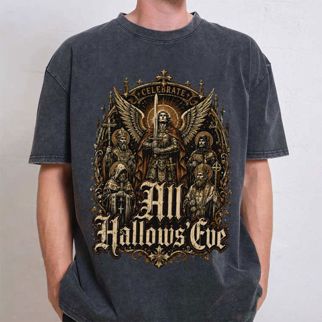 Celebrate All Hallows Eve Catholic Saints Christian Holiday T-Shirt Faith Based Gift Ideas - Merchluma