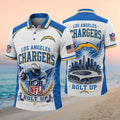 Los Angeles Chargers Bolt Up Stadium Skyline Wings Polo Shirt LA Chargers Merch Fan Present - Merchluma