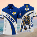 Los Angeles Rams Football Player Mascot Horns Up Rams Forever Polo Shirt LA Rams Merch - Merchluma