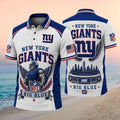 New York Giants Big Blue Stadium Skyline Wings Polo Shirt NY Giants Merch Football Themed Gifts - Merchluma