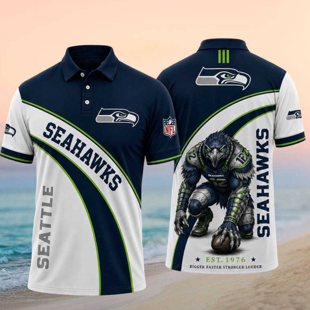 Seattle Seahawks Football Team Mascot Player Est 1976 Polo Shirt Seahawks Merch Game Day Gifts - Merchluma