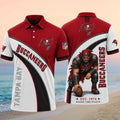 Tampa Bay Buccaneers Football Player Mascot Raise The Flags Polo Shirt Buccaneers Merch - Merchluma