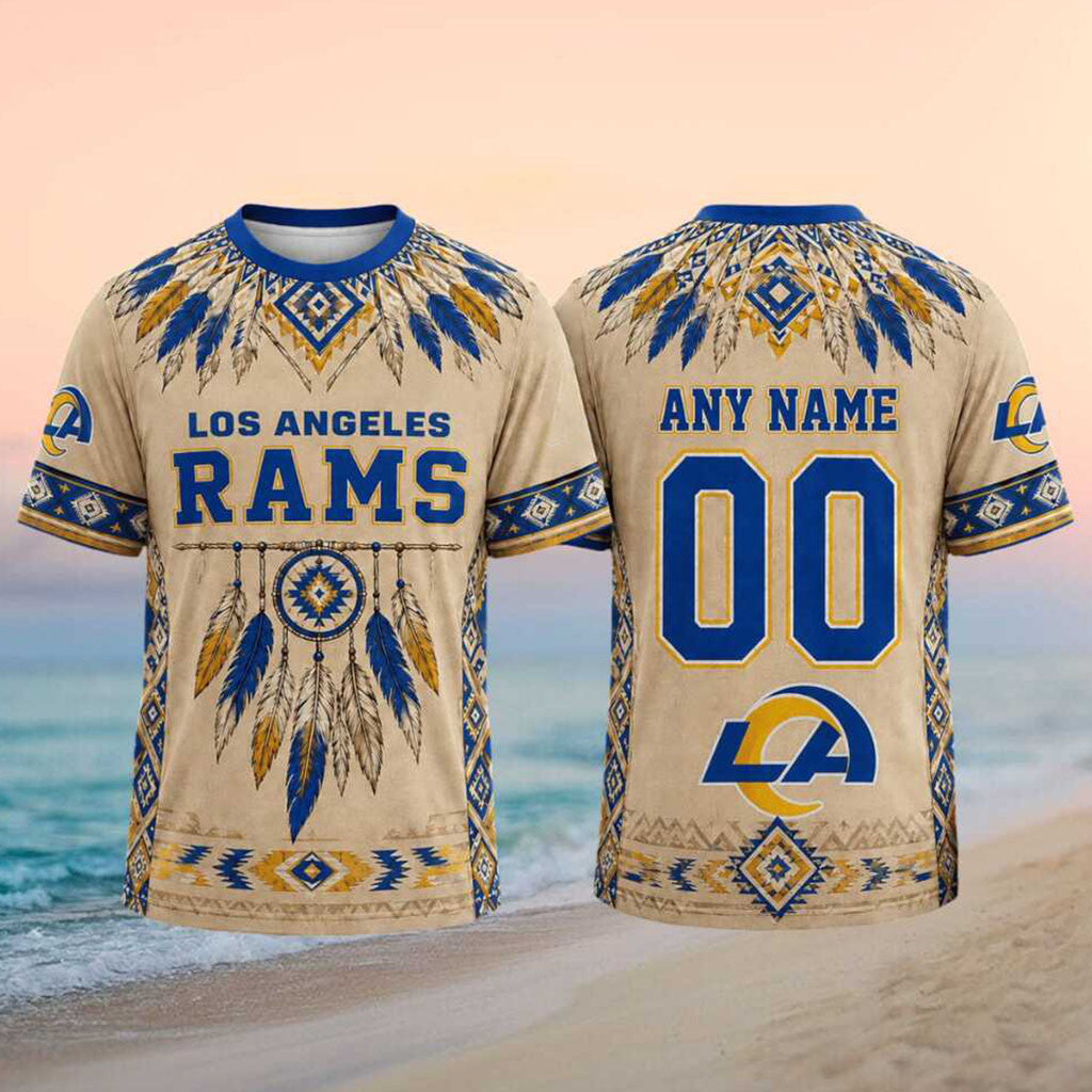 Personalized Los Angeles Rams Football Native American Dreamcatcher Shirt LA Rams Merch - Merchluma