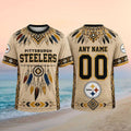 Personalized Pittsburgh Steelers Native Feathers Dream Catcher Shirt Steelers Merch Fan Gifts - Merchluma