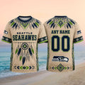 Personalized Seattle Seahawks Tribal Feather Dreamcatcher Shirt Seahawks Merch Gift For Fans - Merchluma
