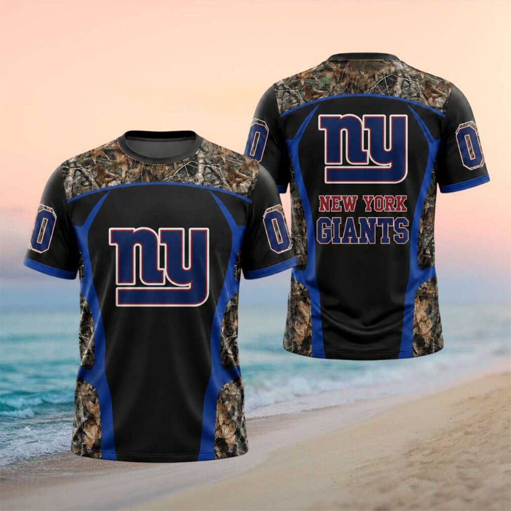 Personalized New York Giants Camo Pattern Logo T-Shirt NY Giants Merch Football Fan Gift Ideas - Merchluma