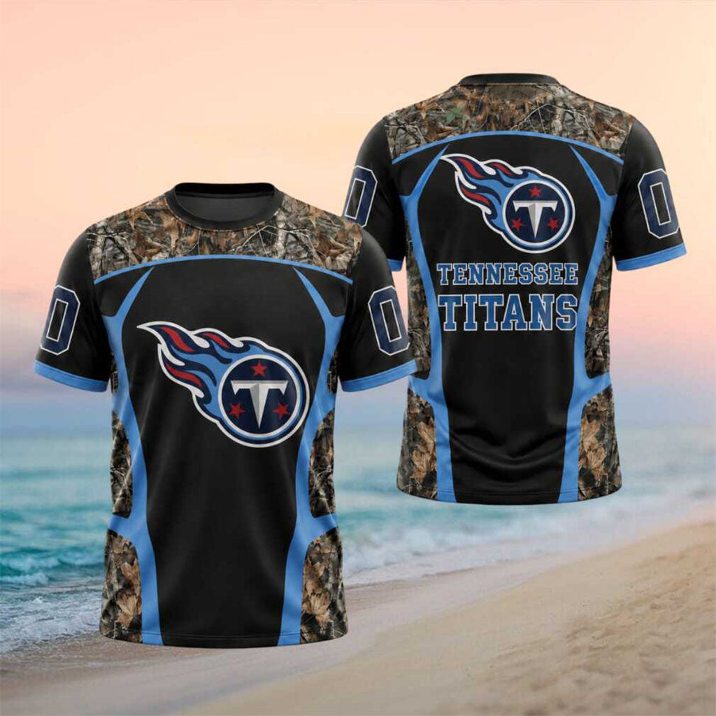 Personalized Tennessee Titans Camo T-Shirt Titans Merch Football Fan Apparel - Merchluma