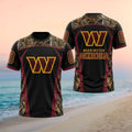 Personalized Washington Commanders Camo Leaf Football T-Shirt Commanders MercH Gift For Fans - Merchluma