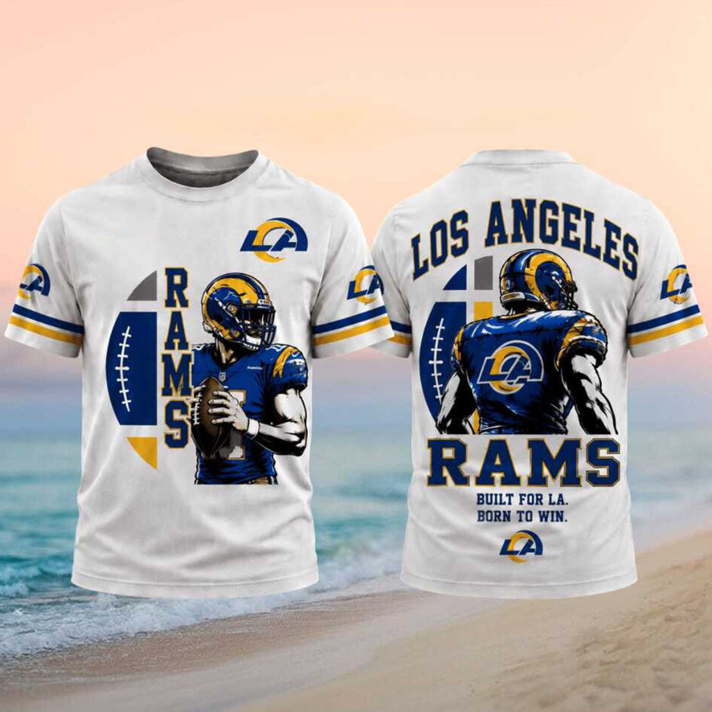Los Angeles Rams Football Born To Win Shirt LA Rams Merch Present For Football Fan - Merchluma