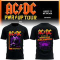 AC DC PWR UP Tour 2026 Vancouver BC Place Black T-Shirt AC DC Merch Gift For Band Fans - Merchluma